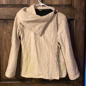 Very cozy cream linen coat